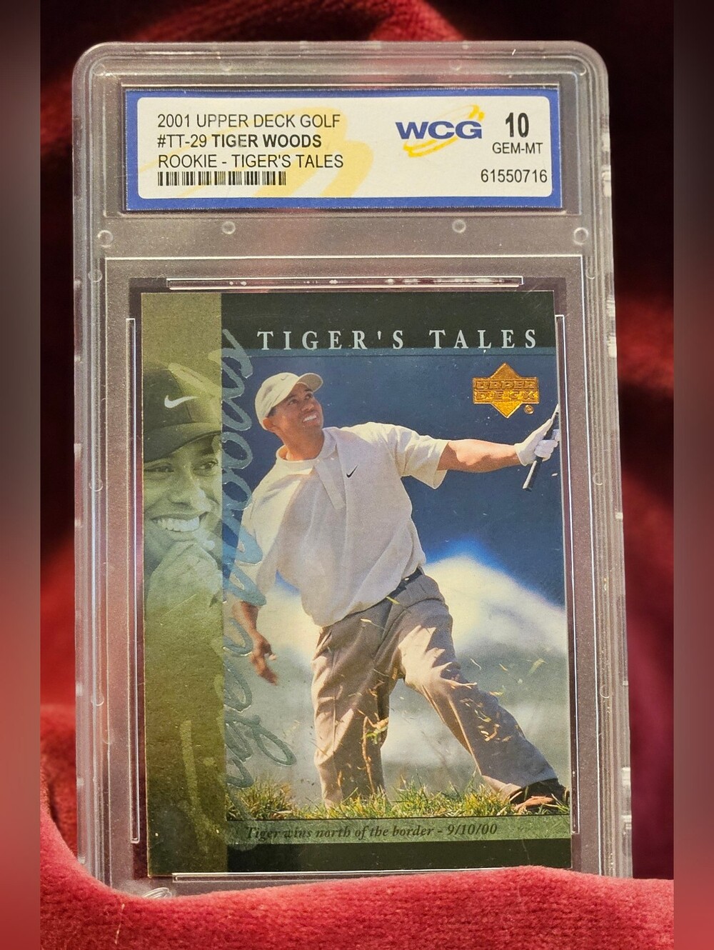 2001 Upper Deck Golf Tiger Woods 'Tiger's Tales' Rookie Card - Mint/Gem 10 WCG